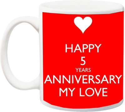 ME&YOU 5th Anniversary Gifts for Husband/Wife/Mom/Dad/Couples/Lover Happy Aniversary printed Ceramic Mug(325 ml), Multicolor
ME&YOU 5th Anniversary Gifts for Husband/Wife/Mom/Dad/Couples/Lover Happy Aniversary printed Ceramic Mug(325 ml), Multicolor