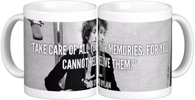 Exoctic Silver Bob Dylan Quotes Series V01 Ceramic Mug(300 ml), Multicolor