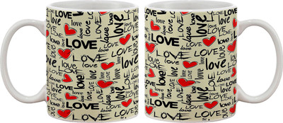 Artifa Love Texture Porcelain, Ceramic Mug(350 ml), Multicolor 
Artifa Love Texture Porcelain, Ceramic Mug(350 ml), Multicolor