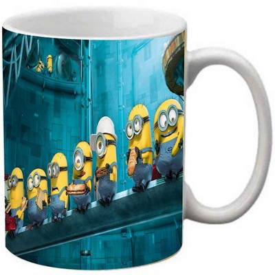 Maison N Mode Cartoon Coffee Ceramic Mug(330 ml), Multicolor