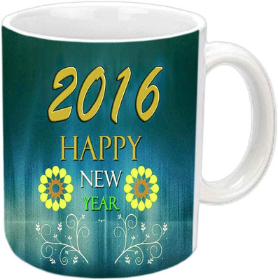 Raj Laxmi Flower design white Ceramic Mug(350 ml)