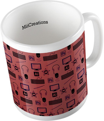 MiiCreations Printed Graphics Ceramic Mug(325 ml), Multicolor