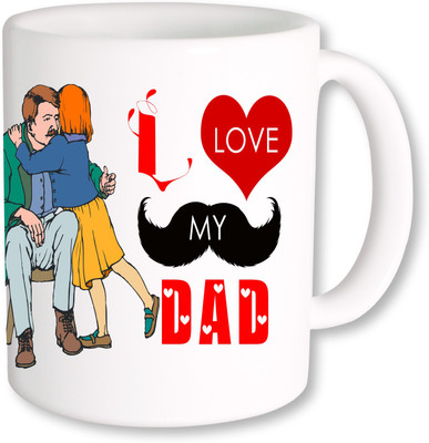 PhotogiftsIndia I love My Dad 01 Ceramic Mug(325 ml), Multicolor