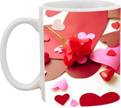 Ashvah Valentine-125 Ceramic Mug(350 ml), Multicolor