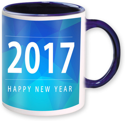 Heyworlds happy new yaer gifts 03 Ceramic Mug(325 ml), Blue