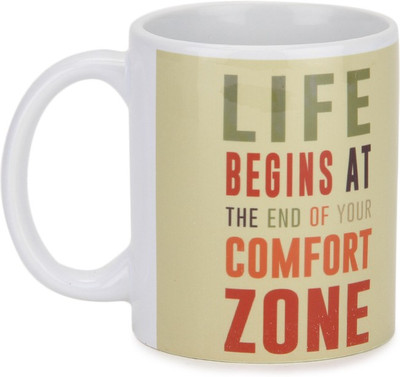 Posterboy Life Begins At Ceramic Mug(350 ml), Multicolor