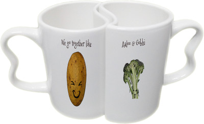 Ucard Valentines Day Aaloo Gobhi Love Couple Bone China, Ceramic, Porcelain Mug(325 ml), Multicolor
Ucard Valentines Day Aaloo Gobhi Love Couple Bone China, Ceramic, Porcelain Mug(325 ml), Multicolor
