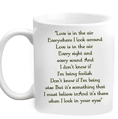 Raj Laxmi Beautiful Lines For Love White Ceramic Mug(350 ml)