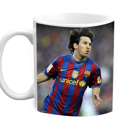Raj Laxmi Loinel Messy White Ceramic Mug(350 ml)