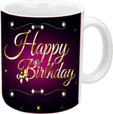 Raj Laxmi Simple & Sweet Design B'day Gift White Ceramic Mug(3.5 ml)