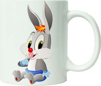 Maison N Mode Baby Bunny Coffee Ceramic Mug(330 ml), Multicolor