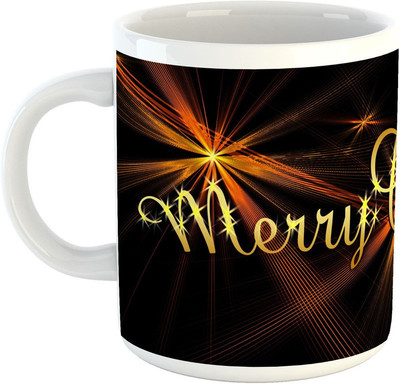 Deeher Gifts Merry christmas design70 Ceramic Mug(330 ml), Multicolor