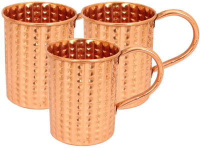 IndianArtVilla IAV-CB-1-706 Copper Mug(415 ml, Pack of 3)