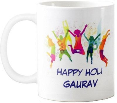Exoctic Silver Happy Holi Gaurav Series001 Ceramic Mug(330 ml), Multicolor