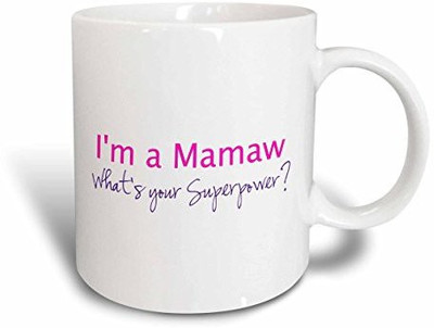 3dRose mug_193738_1 Im a Mamaw Whats Your Superpower-Hot Pink-Funny Gift for Grandma, Ceramic, 11-Ounce Ceramic Mug(60 ml)
3dRose mug_193738_1 Im a Mamaw Whats Your Superpower-Hot Pink-Funny Gift for Grandma, Ceramic, 11-Ounce Ceramic Mug(60 ml)