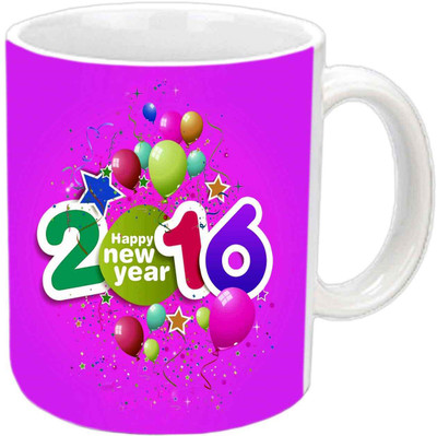 Raj Laxmi Happy new year mug in white Ceramic Mug(350 ml)