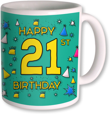 PhotogiftsIndia 21st Happy Birthday Coffee Ceramic Mug(350 ml), White