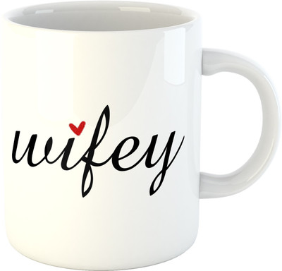 Deeher Gifts Wifey Ceramic Mug(350 ml), Multicolor