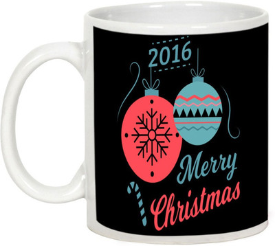 AllUPrints December Christmas Collage Ceramic Mug(325 ml), White