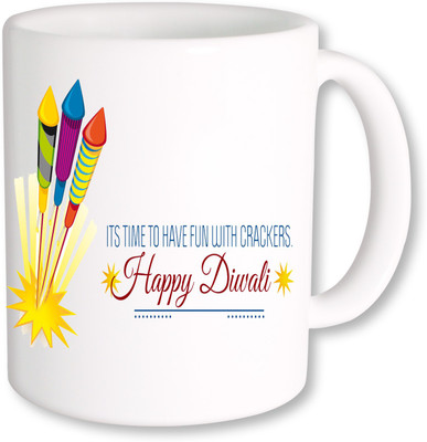 PhotogiftsIndia Cracker With Happy Diwali Coffee Ceramic Mug(325 ml), Multicolor