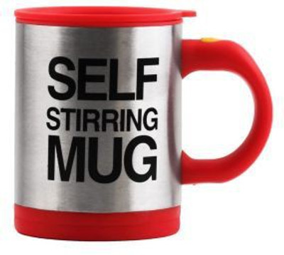 Flintstop Self Stirring-Red Stainless Steel Mug(350 ml)