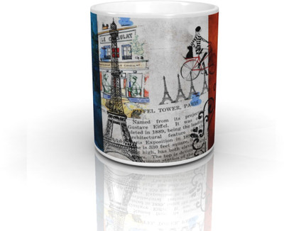 Seven Rays Eiffel Tower Ceramic Mug(350 ml)