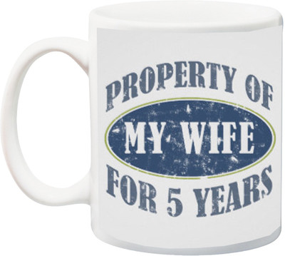 ME&YOU Gift for Wifey/Lover;Property Of My Wife for % Years Printed Ceramic Mug(325 ml), Multicolor
ME&YOU Gift for Wifey/Lover;Property Of My Wife for % Years Printed Ceramic Mug(325 ml), Multicolor