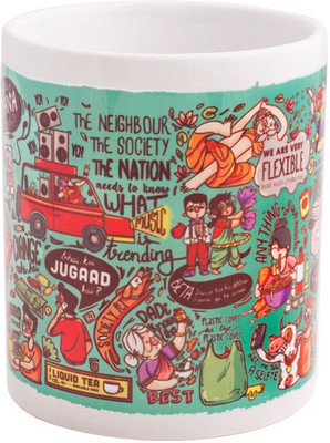 Chumbak MG214 Ceramic Mug(300 ml, Pack of 152), Multicolor