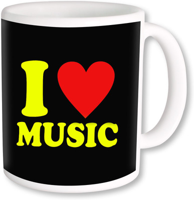 PhotogiftsIndia I Love Music 05 Ceramic Mug(325 ml), Multicolor