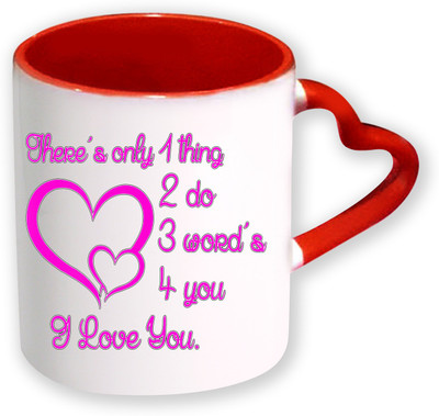 Heyworlds Happy Valentine Day Gifts Heart Shape Red Color with Handle 32 Ceramic Mug(325 ml), Multicolor
Heyworlds Happy Valentine Day Gifts Heart Shape Red Color with Handle 32 Ceramic Mug(325 ml), Multicolor