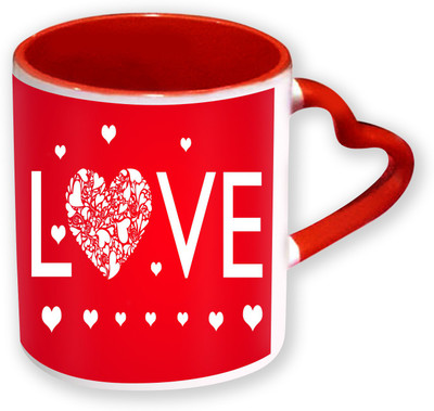 Heyworlds Happy Valentine Day Gifts Heart Shape Red Color with Handle 53 Ceramic Mug(325 ml), Multicolor
Heyworlds Happy Valentine Day Gifts Heart Shape Red Color with Handle 53 Ceramic Mug(325 ml), Multicolor