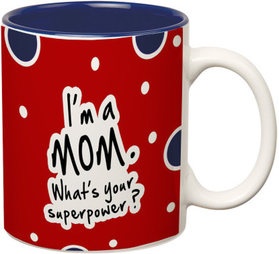 Prithish I'm A Mom. What'S Your Superpower Red with Blue Bubbles Double Coloured Ceramic Mug(330 ml), Multicolor
Prithish I'm A Mom. What'S Your Superpower Red with Blue Bubbles Double Coloured Ceramic Mug(330 ml), Multicolor