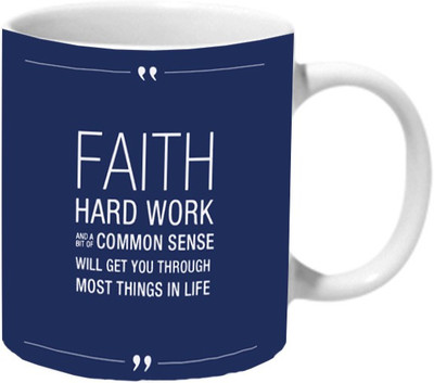 Mooch Wale Faith Ceramic Mug(325 ml), Multicolor