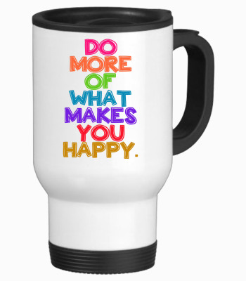 Tied Ribbons Make You Happy Travel Stainless Steel Mug(350 ml), White