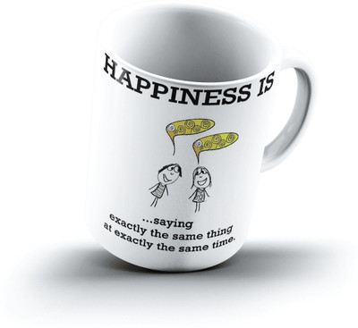Ucard Happiness Is1348 Bone China, Ceramic, Porcelain Mug(325 ml)