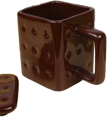 GeekGoodies Biscuit Brown Ceramic Mug(340 ml)