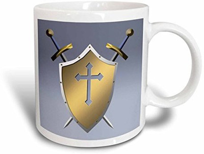3dRose Golden Shield with Crossed Swords and the Christian Cross and Background in Gull Gray Ceramic, 15 oz, White Ceramic Mug(60 ml), Multicolor
3dRose Golden Shield with Crossed Swords and the Christian Cross and Background in Gull Gray Ceramic, 15 oz, White Ceramic Mug(60 ml), Multicolor
