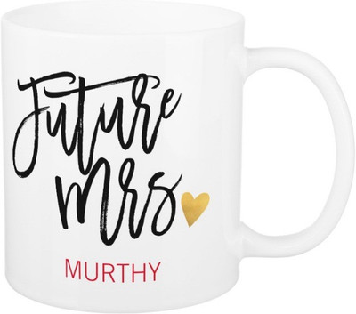 Exoctic Silver Future Mrs.Murthy Ceramic Mug(325 ml), Black;red