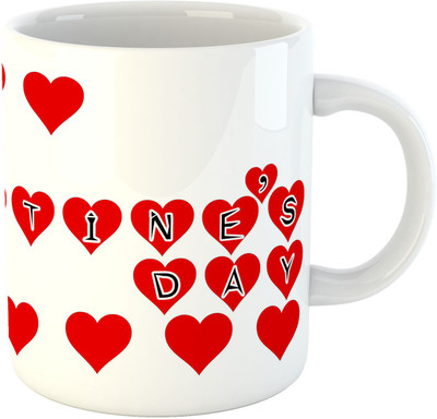 Deeher Gifts Happy Valantine's Day design22 Ceramic Mug(330 ml), Multicolor