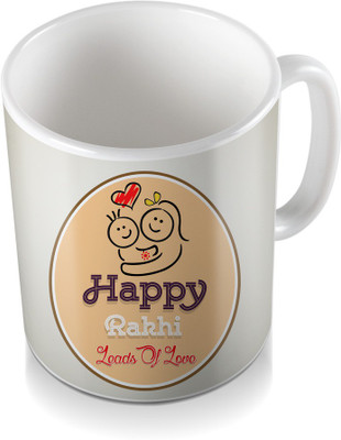 SKY TRENDS Happy Rakhi Leads of Love Heart Light Cream Color Shade Gifts Rakshabandhan Coffee Ceramic Mug(320 ml), White
SKY TRENDS Happy Rakhi Leads of Love Heart Light Cream Color Shade Gifts Rakshabandhan Coffee Ceramic Mug(320 ml), White
