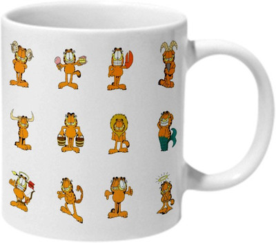 Mooch Wale Garfield Zodiac Signs Ceramic Mug(325 ml), Multicolor