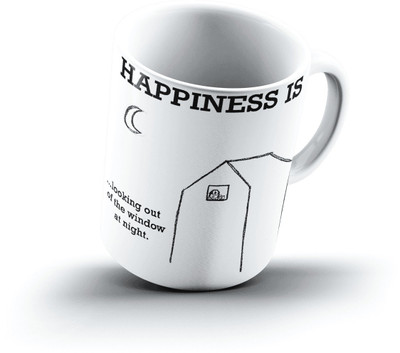 Ucard Happiness Is2416 Bone China, Ceramic, Porcelain Mug(325 ml)