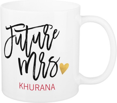 Exoctic Silver Future Mrs.Khurana Ceramic Mug(325 ml), Black;red