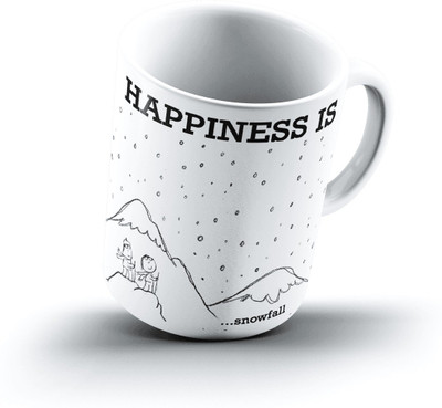 Ucard Happiness Is1556 Bone China, Ceramic, Porcelain Mug(325 ml)