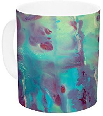 Kess InHouse InHouse Rosie Brown Splash Ceramic Coffee, 11 oz, Multicolor Ceramic Mug(60 ml)