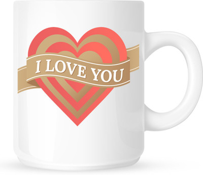 HuppmeGift I Love U5 White Ceramic Mug(350 ml)