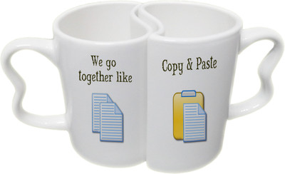 Ucard Copy Paste Together CoupleMug Set Bone China, Ceramic, Porcelain Mug(325 ml, Pack of 2), Multicolor
Ucard Copy Paste Together CoupleMug Set Bone China, Ceramic, Porcelain Mug(325 ml, Pack of 2), Multicolor