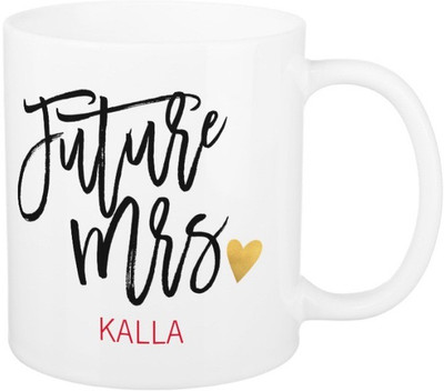 Exoctic Silver Future Mrs.Kalla Ceramic Mug(325 ml), Black;red
