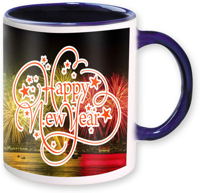 Heyworlds new year gifts 03 Ceramic Mug(325 ml), Blue