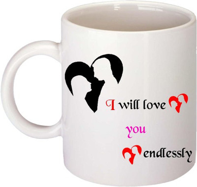 ceramic i love you endlessly Ceramic Mug(350 ml), White